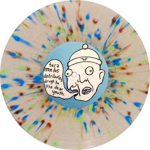 Tera Melos Drugs to the Dear Youth clear vinyl with multi-coloured splatter side A